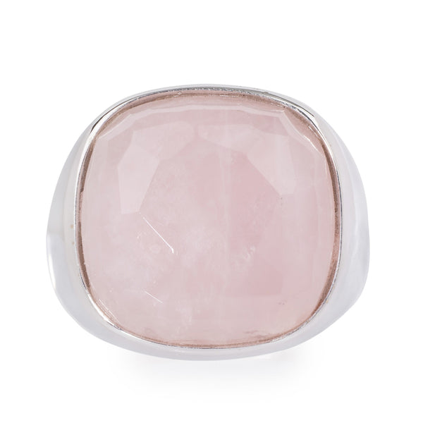 Pink Quartz White Gold Ring