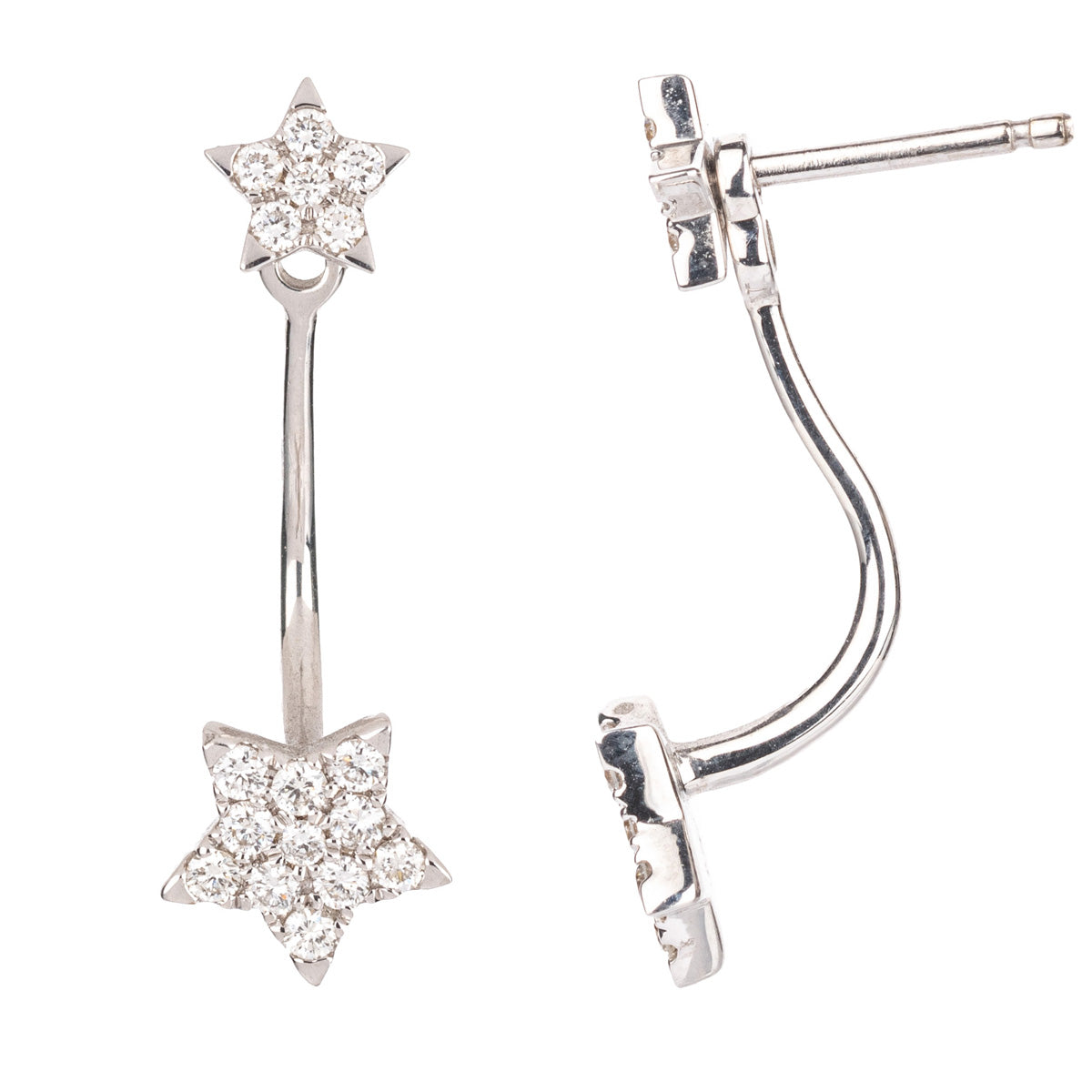 Bradleys Diamond and White Gold Star Drop Earrings