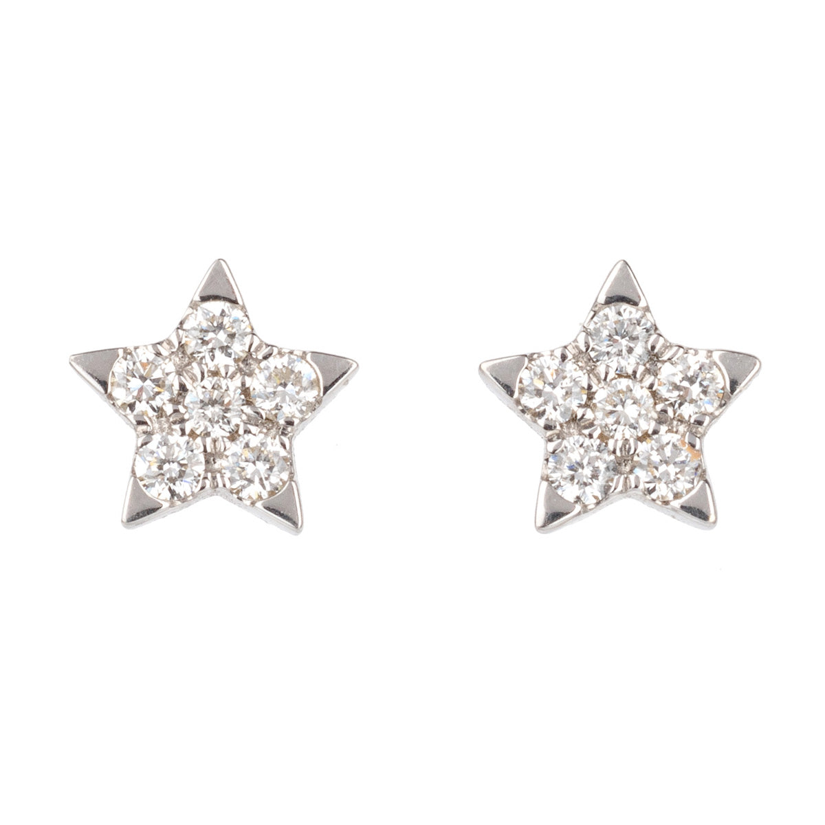 Bradleys Diamond and White Gold Star Drop Earrings
