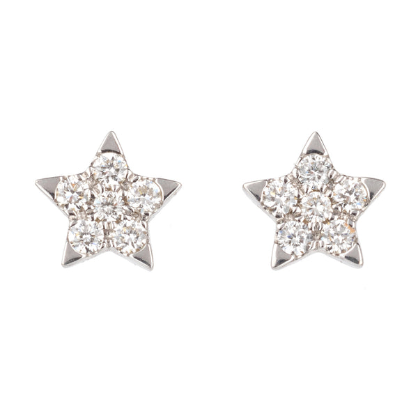 Bradleys Diamond and White Gold Star Drop Earrings
