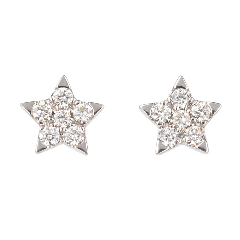 Bradleys Diamond and White Gold Star Drop Earrings