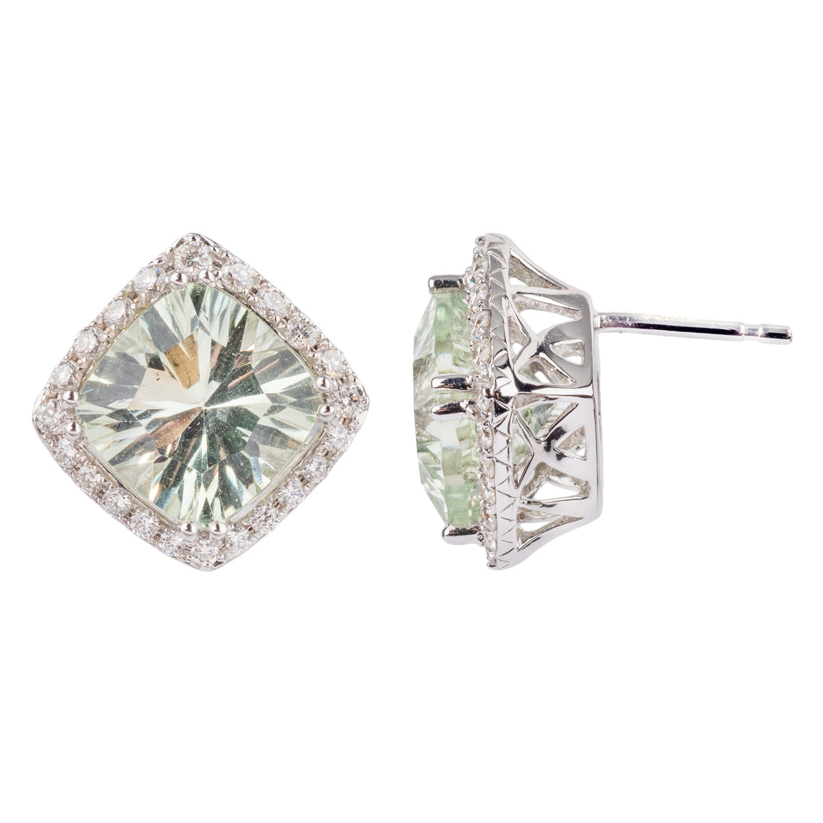Bradleys Green Amethyst and Diamond Earrings