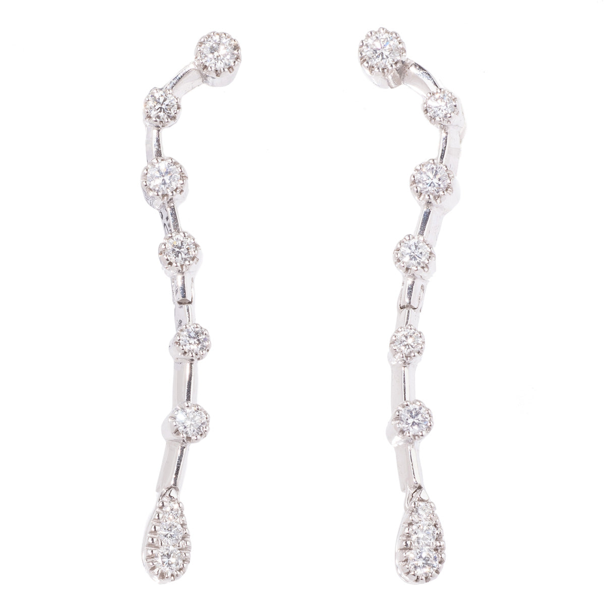 Bradleys Diamond Drop 18ct White Gold Earrings