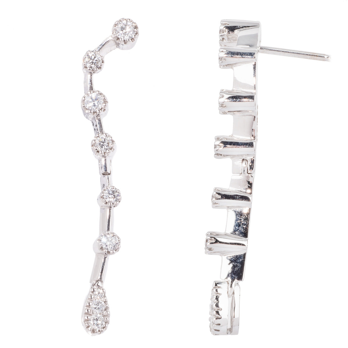 Bradleys Diamond Drop 18ct White Gold Earrings