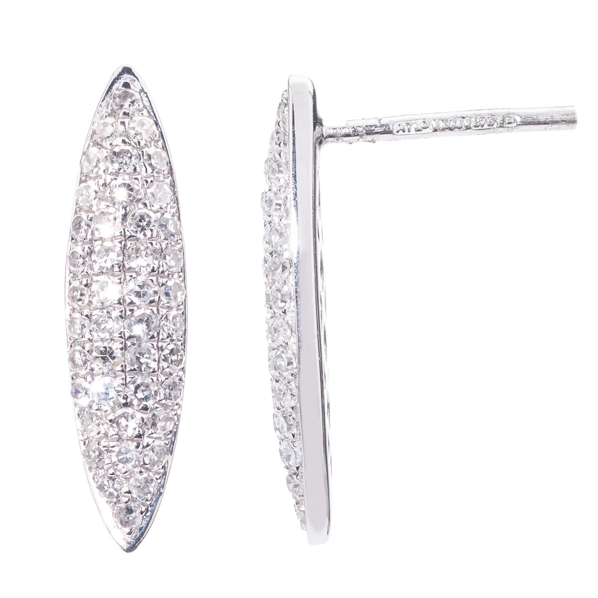 Bradleys 9ct White Gold Marquise Earrings