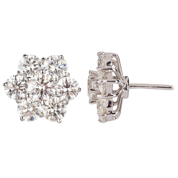 Bradleys 18ct White Gold Diamond Cluster Earrings