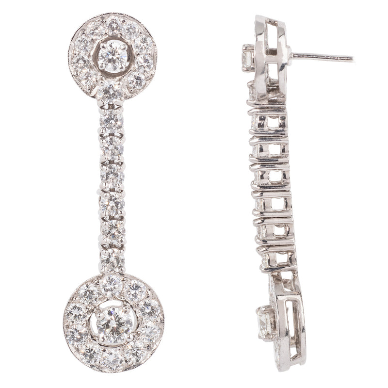 Bradleys Diamond 18ct White Gold Drop Earrings