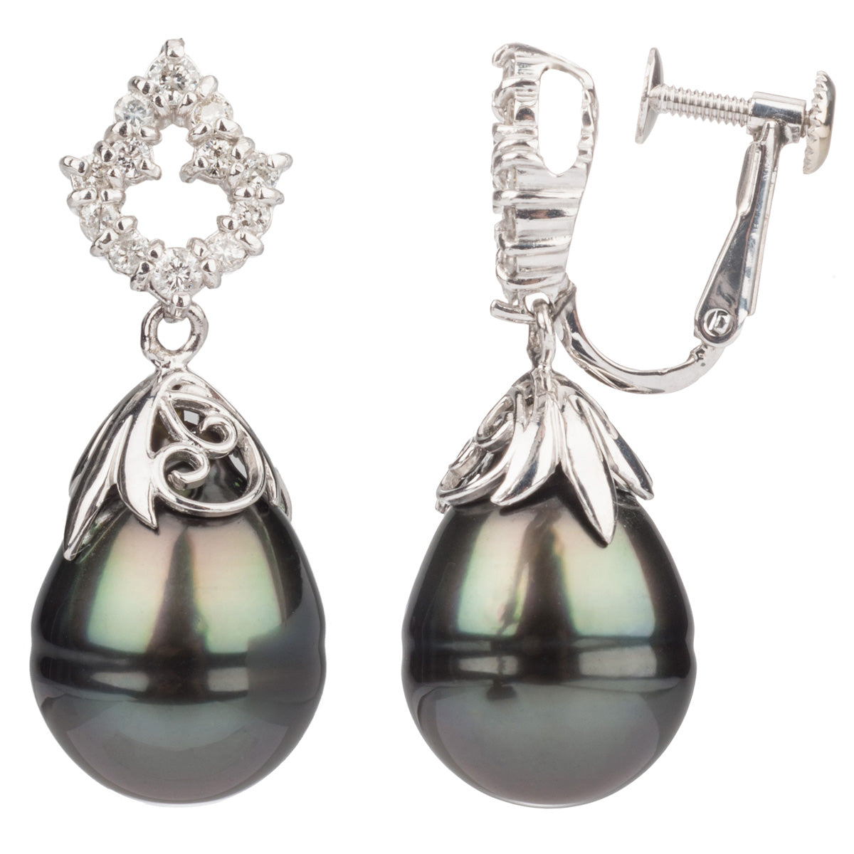 Bradleys 18ct Pearl & Diamond Drop Earring