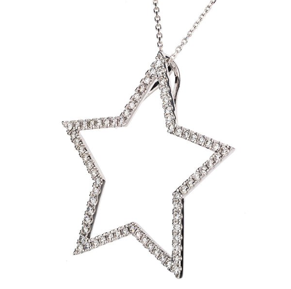 Diamond and White Gold Star Pendant