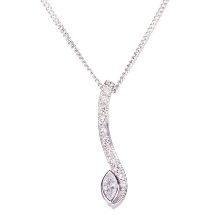 18ct White Gold & Diamond Pendant