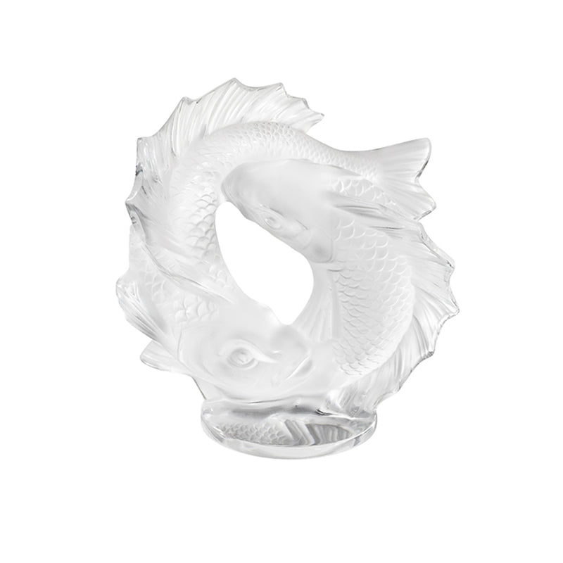 Lalique Double Fish Sculpture