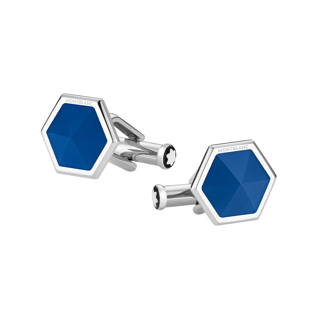 Montblanc Sartorial Blue Hexagonal Cufflinks