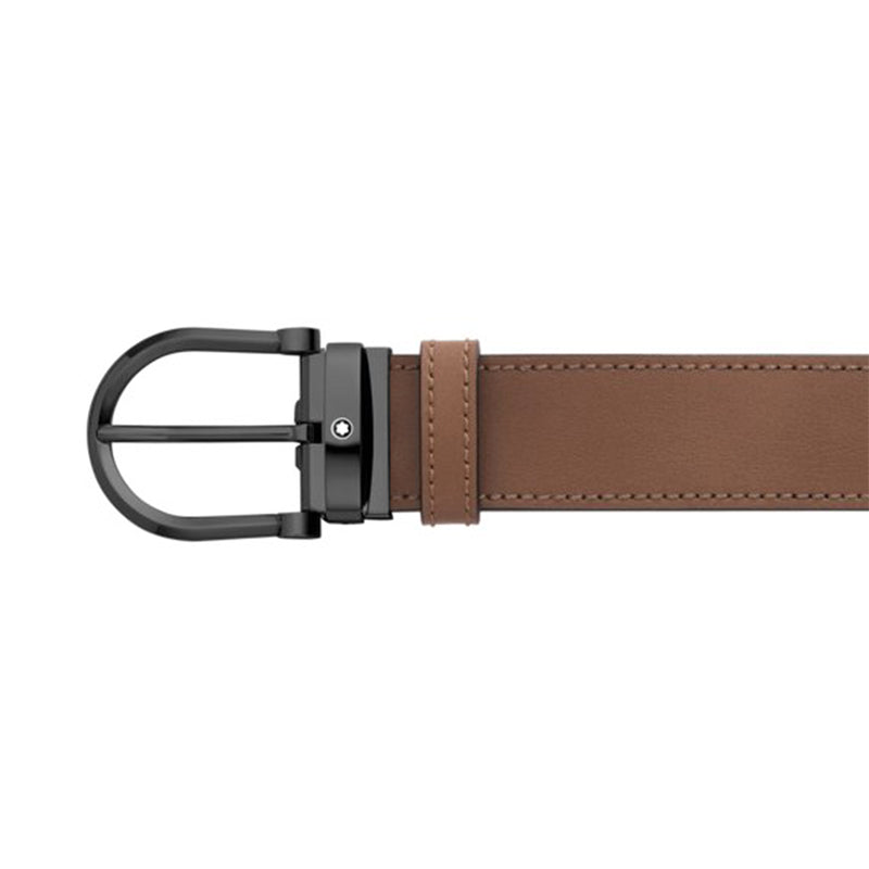 Montblanc Horseshoe Buckle Black/tan 35 mm Reversible Leather Belt