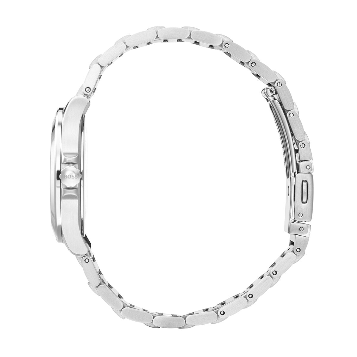 another angle of silver watch bracelet