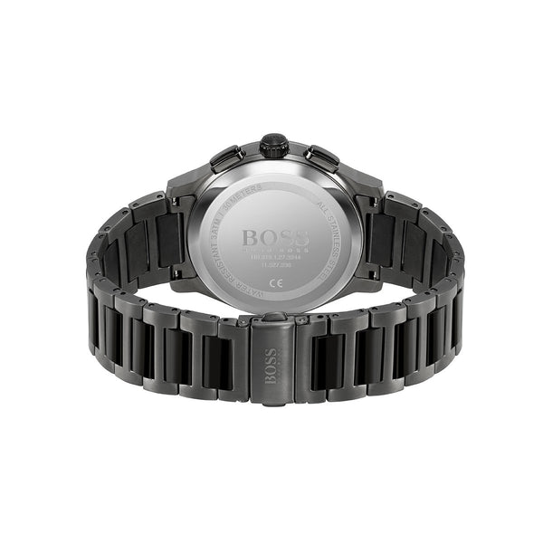 Hugo bos black bracelet and back of watch