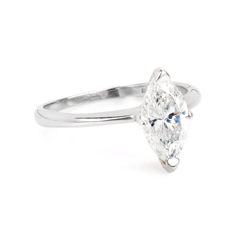 Pre-Owned 18ct Marquise Diamond Solitaire