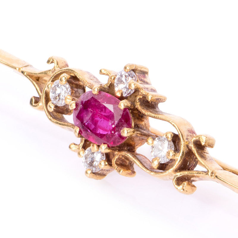 Pre-Owned 18ct Ruby and Diamond Brooch
