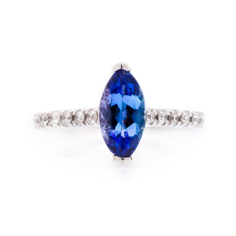 Pre-Owned 18ct White Gold Tanzanite and Diamond Ring