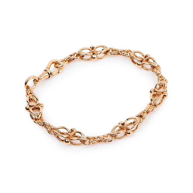 Pre-Owned 1990s Design 9ct Yellow Gold Open Link Bracelet