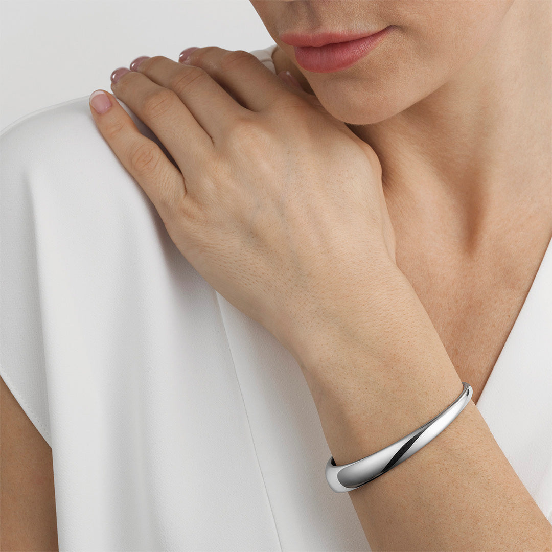Georg Jensen Curve Silver Bangle