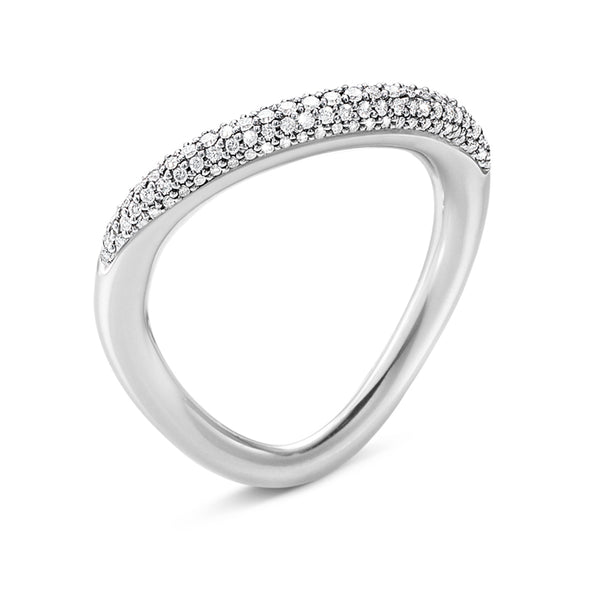 Georg Jensen Silver Offspring Diamond Ring