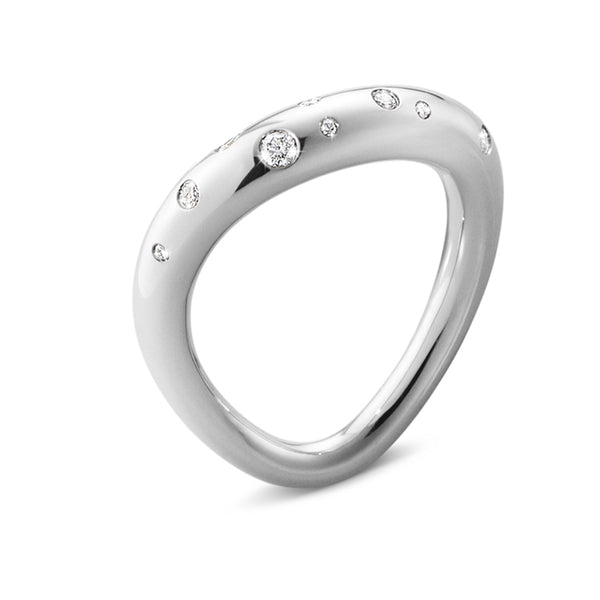 Georg Jensen Silver Offspring Diamond Ring L