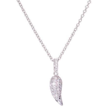18ct White Gold Diamond Horn