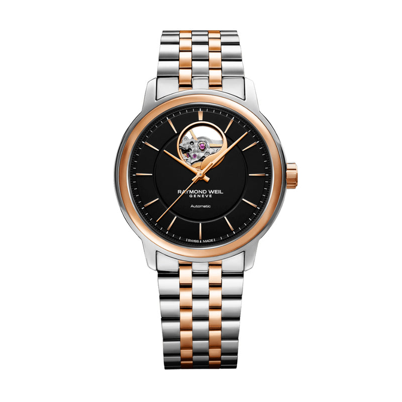 Raymond Weil Maestro Automatic Visible Balance Wheel Two-Tone Mens Watch