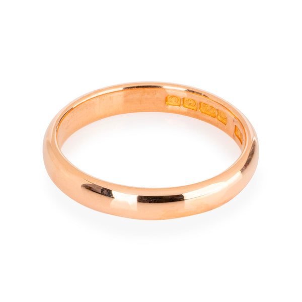 Pre-Owned 22ct Rose Gold Plain Band Ring