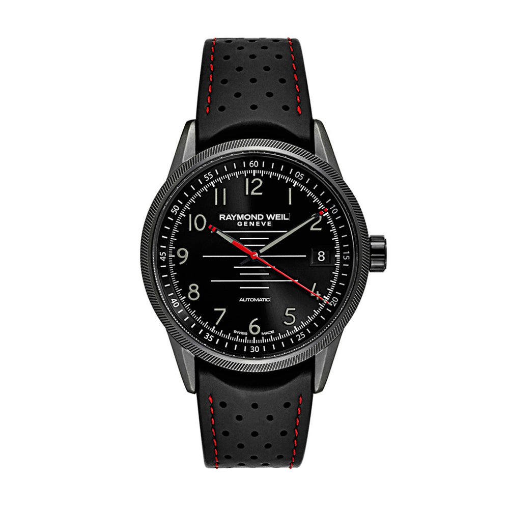 Raymond Weil Freelancer Automatic Black Rubber Strap Mens Watch