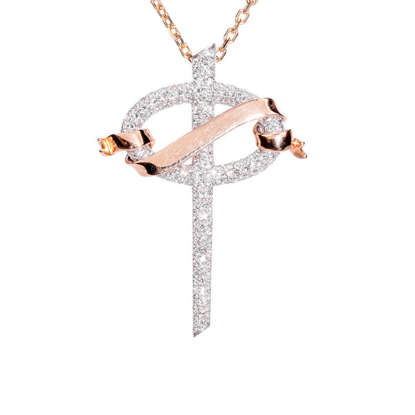 Theo Fennell 18ct White and Rose Gold Diamond Motto Pendant