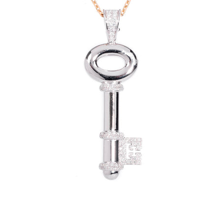 18ct White Gold Diamond Key