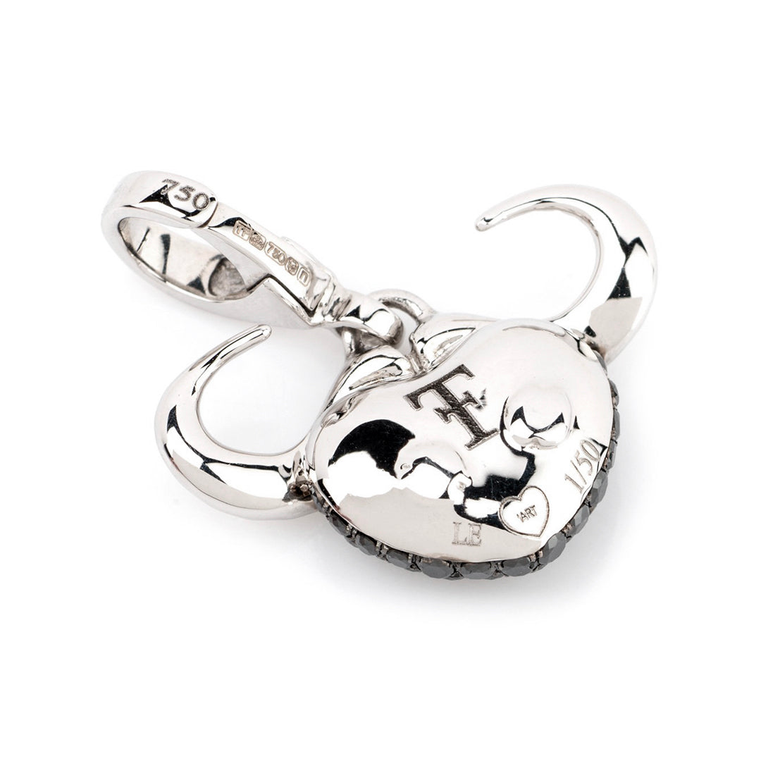 Theo Fennell 18ct White Gold Black Diamond Buffalo Charm