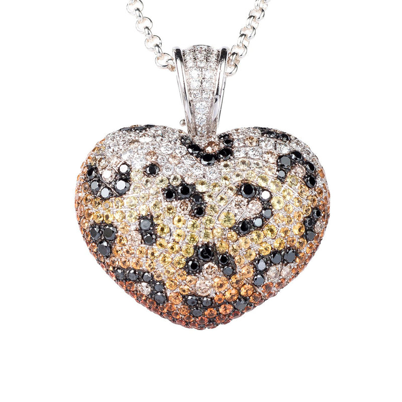 Theo Fennell Leopard Diamond and Sapphire Heart Pendant
