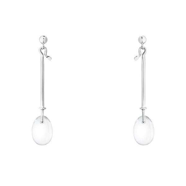 Georg Jensen Rock Crystal Silver Dew Drop Earrings