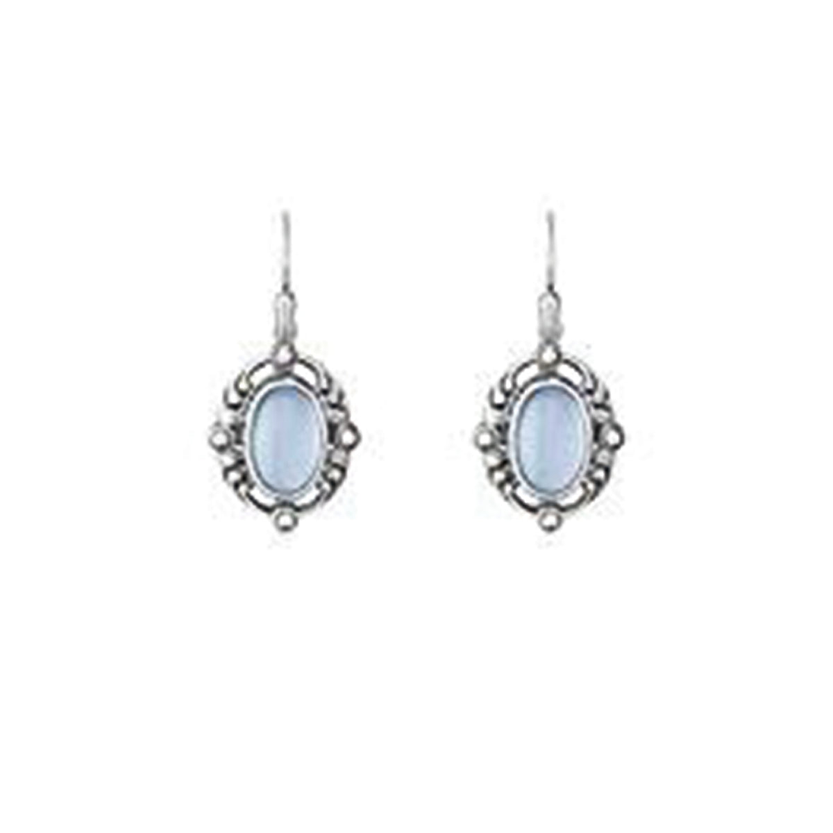 Georg Jensen Silver Heritage Blue Chalcedony Earrings