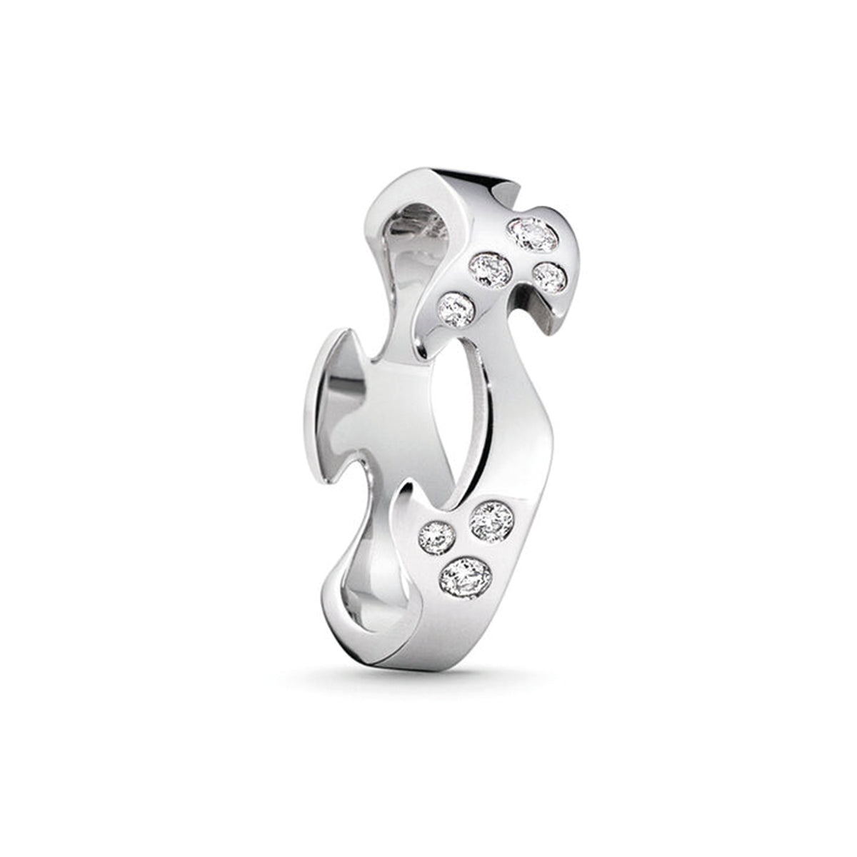 Georg Jensen 18ct. White Gold Diamond Fusion Centre Ring