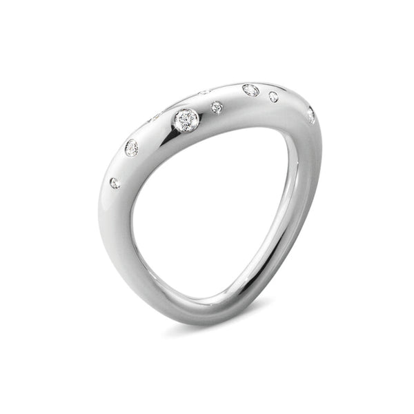 Georg Jensen Offspring Silver Diamond Ring