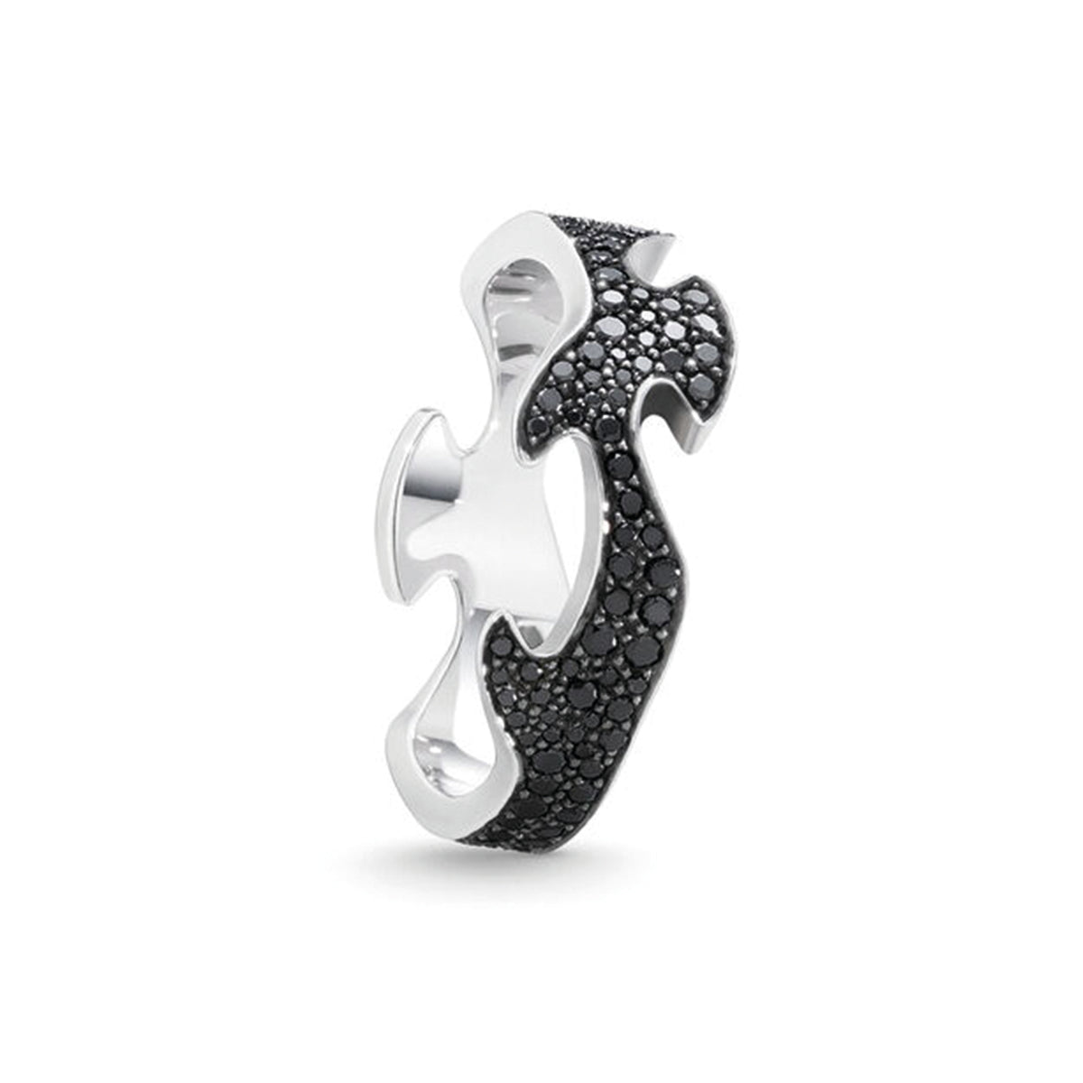 Georg Jensen 18ct. White Gold Black Diamond Fusion Centre Ring