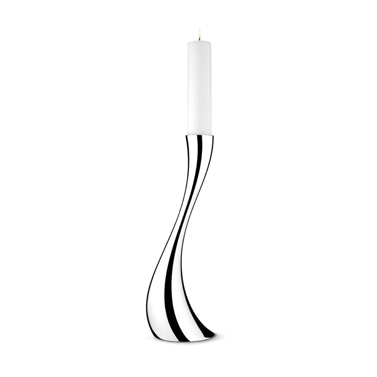 Georg Jensen Stainless Steel Cobra Floor Candle Holder