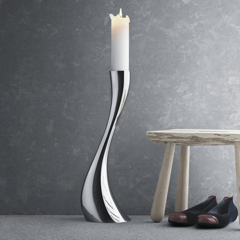 Georg Jensen Stainless Steel Cobra Floor Candle Holder
