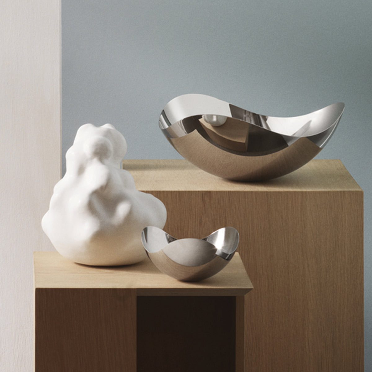 Georg Jensen Stainless Steel Bloom Petit Mirror Bowl