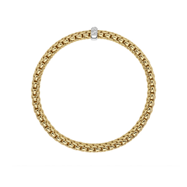 Fope Flex'it Vendome 18ct Yellow Gold Diamond Bracelet