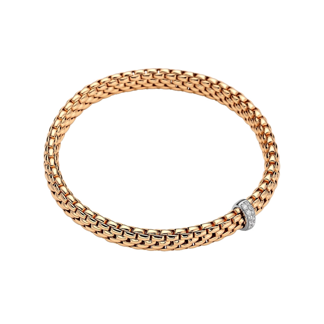 Fope Flex'It Vendome 18ct Rose Gold Diamond Bracelet