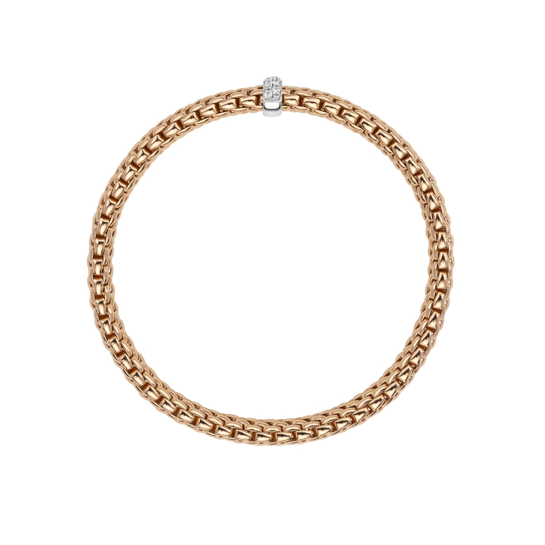 Fope Flex'It Vendome 18ct Rose Gold Diamond Bracelet