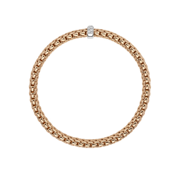 Fope Flex'It Vendome 18ct Rose Gold Diamond Bracelet
