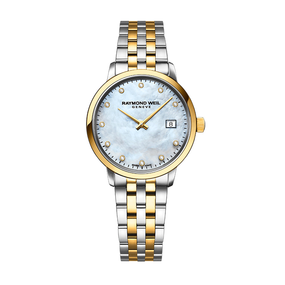 Raymond Weil Toccata Quartz Two-Tone Gold 11 Diamond Ladies Watch
