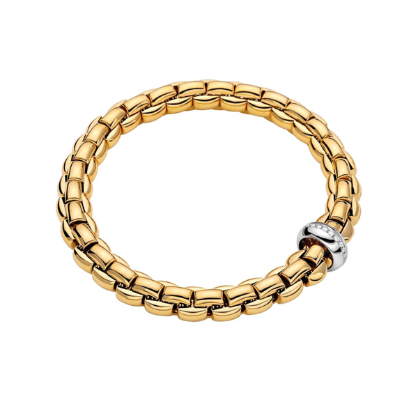 Fope Eka 18ct Yellow Gold 0.19ct Diamond Bracelet