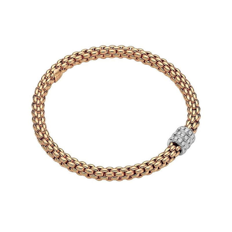 Fope 18ct Rose Gold Flex'it 0.30ct Diamond Bracelet