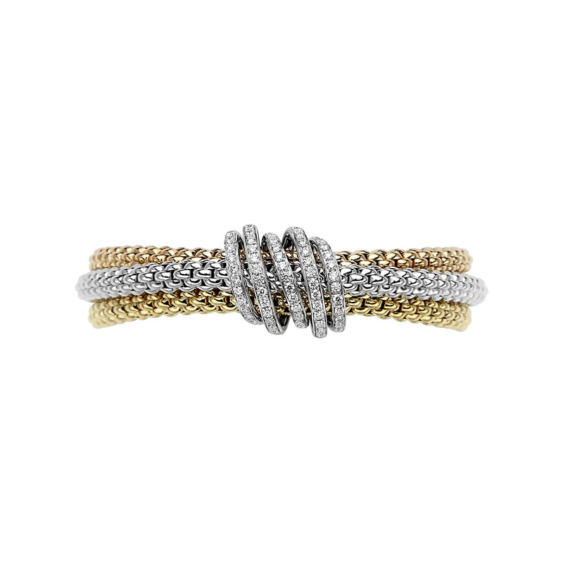 Fope MiaLuce 18ct Gold Bracelet with diamond pave'